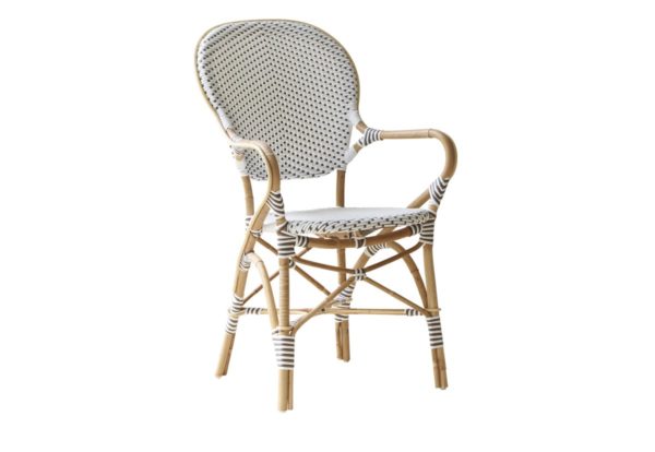 Sika-Design Isabell stol m/arm - Hvit/Natur