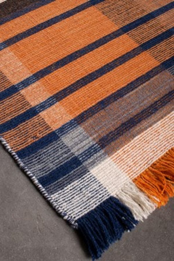 Kreta ull teppe - Div størrelser - Orange/Rust