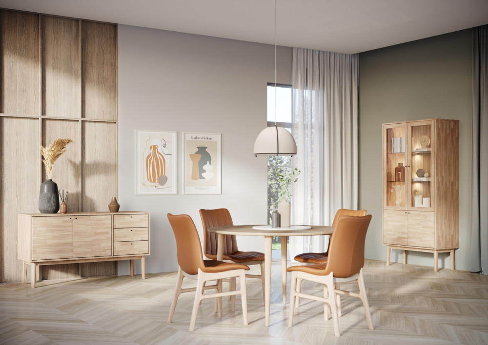 Casø Thor spisebord ø115 (Kan utvides) - Heltre eik