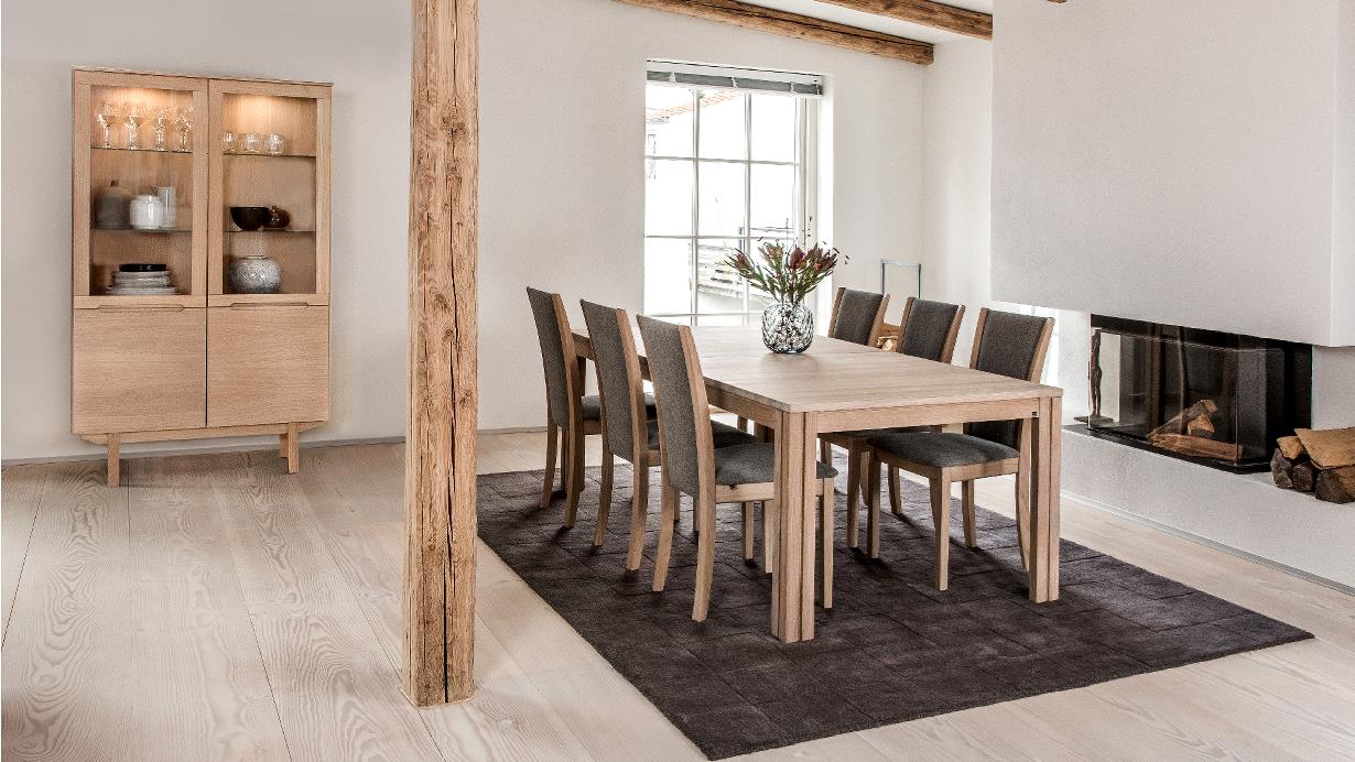 SKOVBY SM24 bord m/3 ileggsplater 100x200 - Heltre hvitoljet eik (EMH)