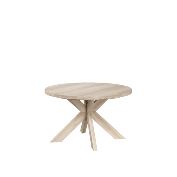 Gro spisebord ø120 - Hvitoljet heltre eik