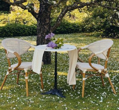 Bistro-sett Natur-Aluminium