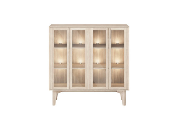 Casø 550 Highboard hvitoljet - Glassdører