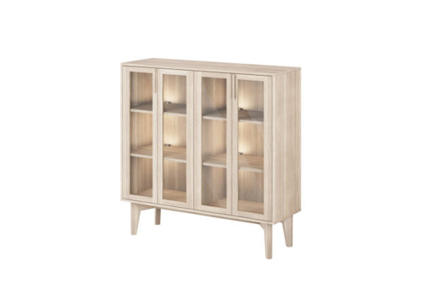 Casø 550 Highboard hvitoljet - Glassdører
