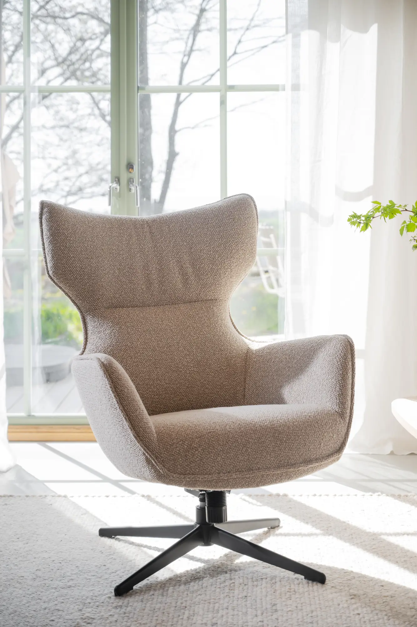 Jenkins hvilestol m/skammel - Beige