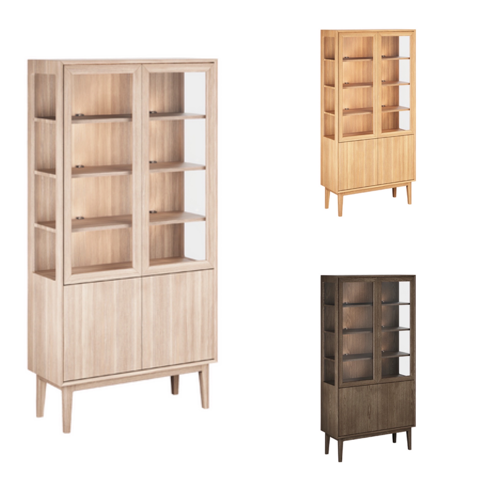 Casø Broholm Vitrin B100 - Slett front og glass-side