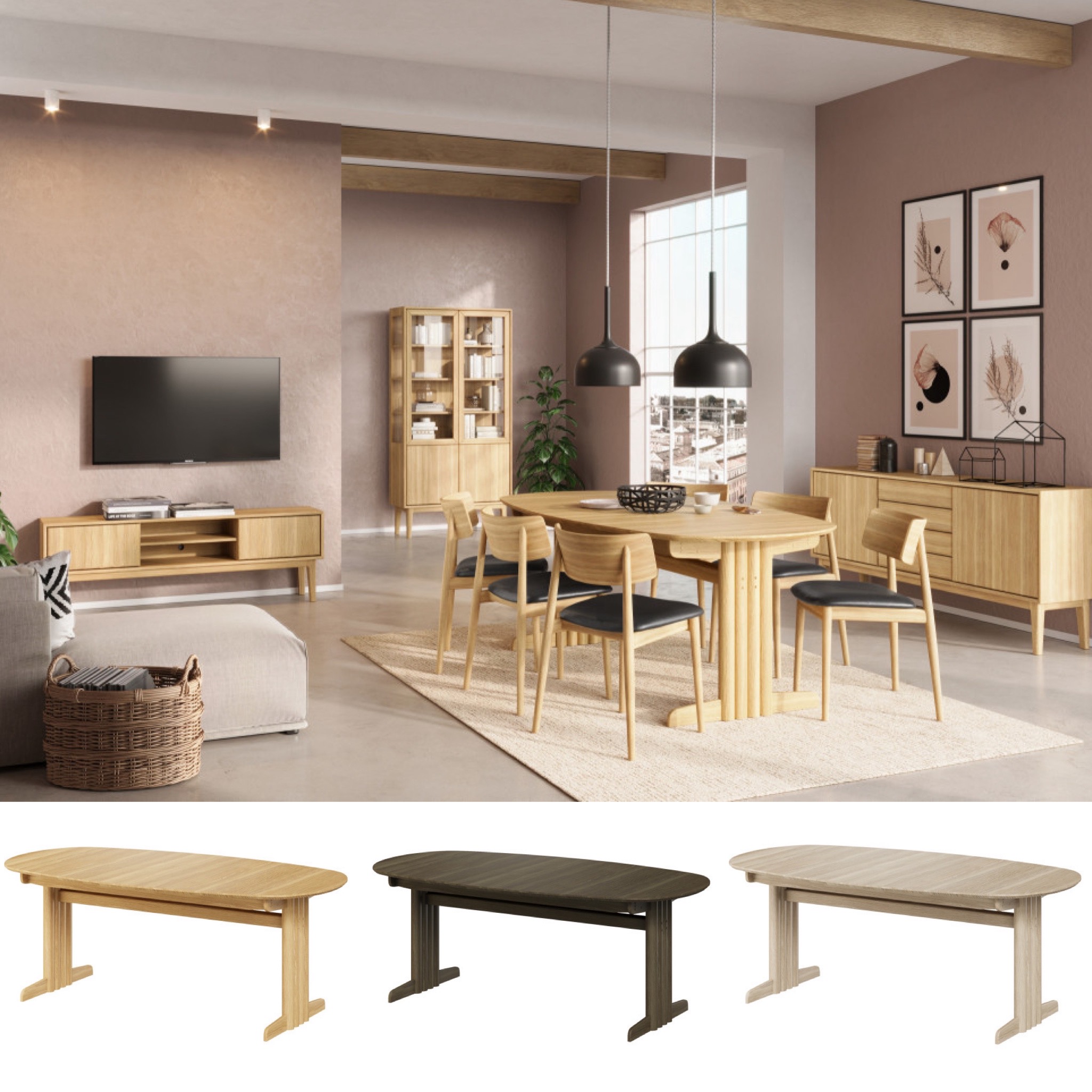 Broholm spisebord 105 x 200 - Heltre eik