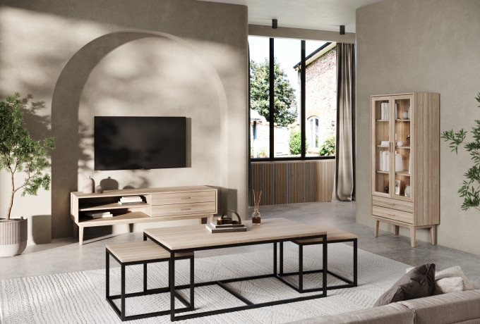 Casø 702 Vitrin B80 cm - Hvitoljet eik